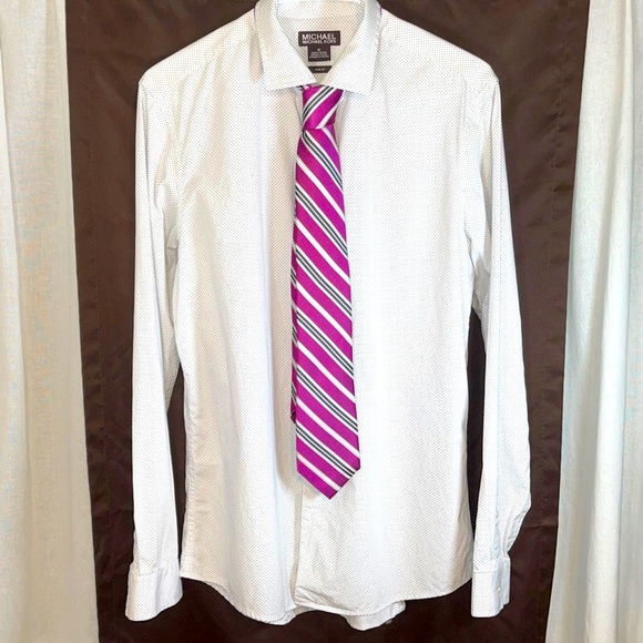 Michael Kors Slim Fit Button Down & Michael Kors Tie